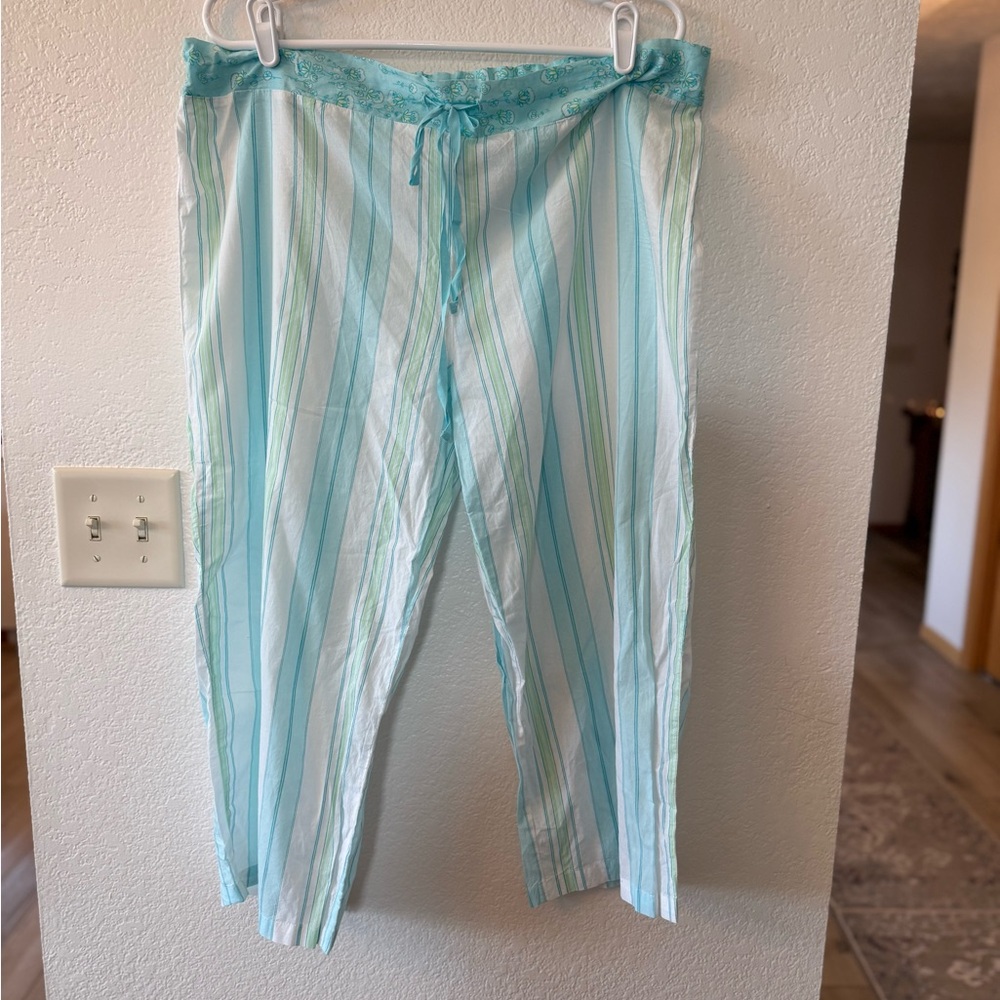 Victoria's Secret Angels Aqua Floral Pajama Pants size large